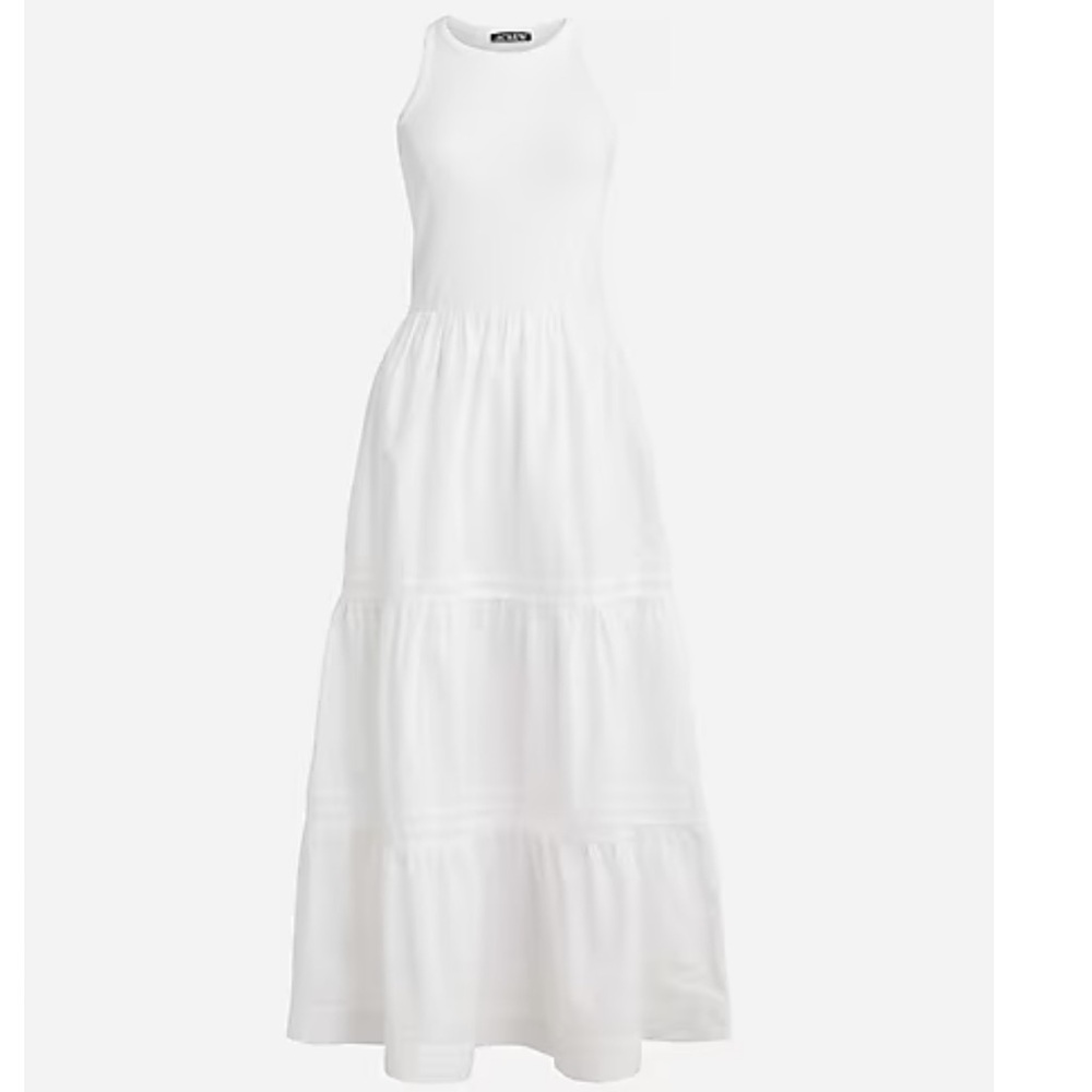 J. Crew Vintage Rib high-neck cutaway tank dress with Poplin Skirt - Picture 1 of 4